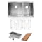 Nantucket Sinks Offset Double Bowl Prep Station Small Radius Undermount Stainless Sink with Accessories SR-PS-3219-OS-16 - alternate 5